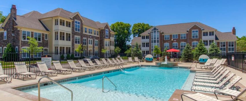 Swimming pool at Westfield apartment.